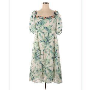 NWT Johnny Was Jade Tye Dye Puff Sleeve Dress